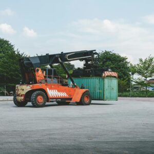 A Container Handler next to a Container 