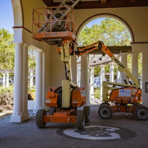 Basket Lift during Building Renovation